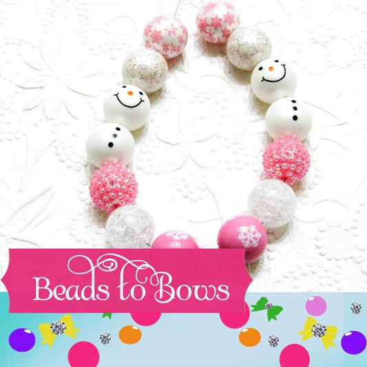 New 20mm Bubblegum Bead Snowman Mix, Pink Or Blue Bubblegum Beads, Mixed Gumball Beads, Beadable Pen Mix, Pink or Blue Snowman Kit  Beads.