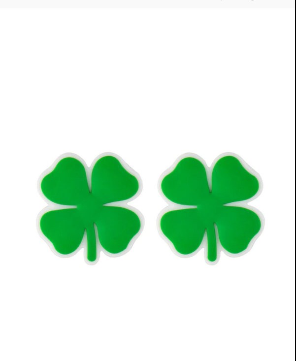 1 Silicone 25mm Shamrock Focal Bead, Teething Bead, Pacifier bead, Key Chain Ornament, Teething Necklace Bead, Food Grade Silicone