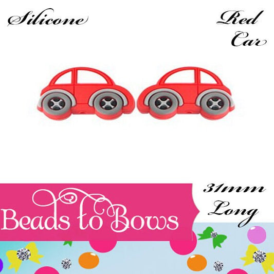 31mm Silicone Red,Yellow Or Blue Car Focal Bead,Teething Bead, Pacifier bead, Key Chain Ornament, Teething Necklace Bead Food Grade Silicone