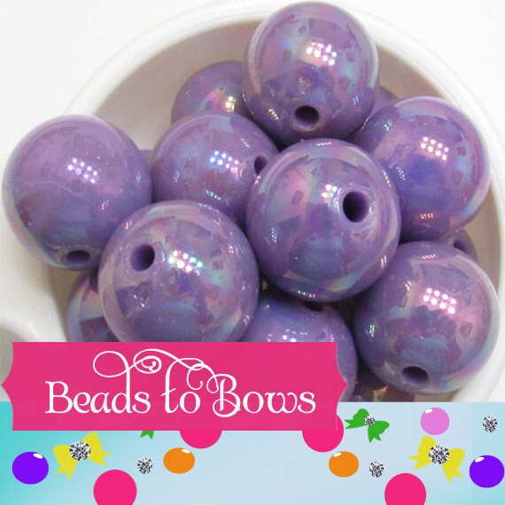 10Ct. 20mm Purple AB Bubblegum Bead, Chunky Acrylic Gumball Bead, Chunky Rainbow Look Bead, Chunky Bead Supply, Bubblegum Bead