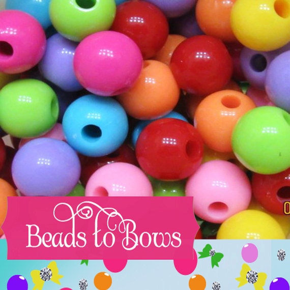 12mm Bubblegum Beads, Chunky Necklace Beads, Acrylic Bubblegum Beads, Bubble Gum Beads, Chunky Bead Supply, Chunky 12mm Bead With 3mm Hole