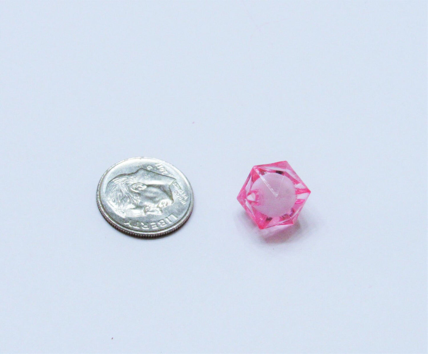 Pink 12mm Cubed Bubblegum Beads, Chunky Bubblegum Beads, Faceted Bead, Transparent Ice Cube Beads, Fairy kawaii Bead Supply