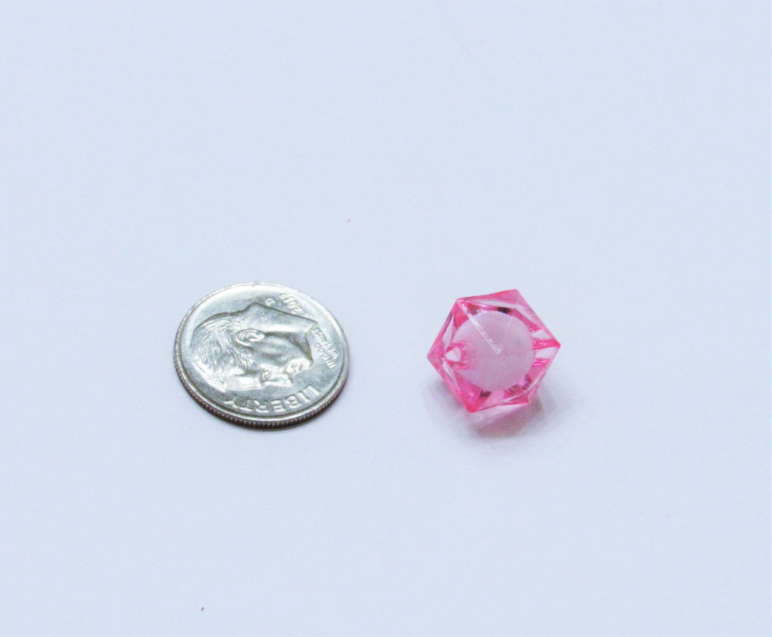 Pink 12mm Cubed Bubblegum Beads, Chunky Bubblegum Beads, Faceted Bead, Transparent Ice Cube Beads, Fairy kawaii Bead Supply