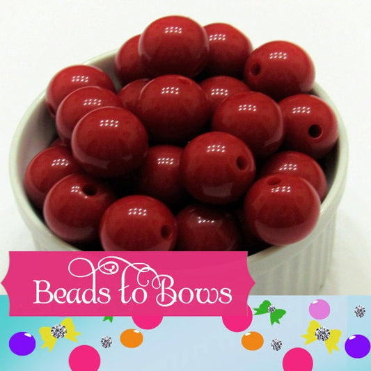 20mm Dark Red Chunky Bubblegum Beads, Gumball Beads, Chunky Bubblegum Beads, Bubblegum Necklace Supply Bead, Acrylic Bead, Bead Supply
