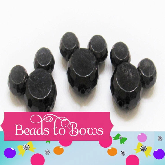 Black Mickey mouse Bubblegum bead Acrylic Mickey Mouse Beads Chunky Minnie Mouse head bead Jewelry supply chunky necklace bead