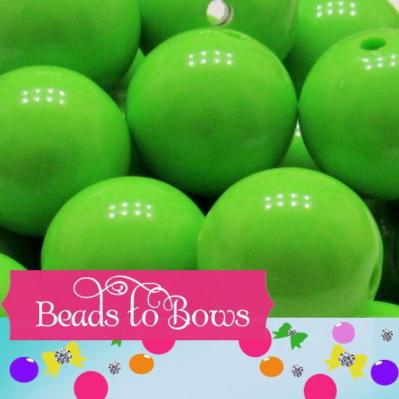 20mm Lime Bubblegum Beads, Chunky Gumball Beads, Acrylic Beads, Chunky Acrylic Necklace Beads, Chunky Necklace Supply, Gum Ball Beads