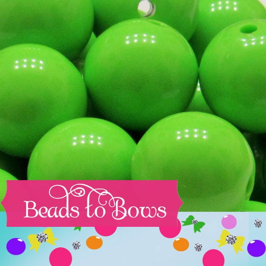 20mm Lime Bubblegum Beads, Chunky Gumball Beads, Acrylic Beads, Chunky Acrylic Necklace Beads, Chunky Necklace Supply, Gum Ball Beads