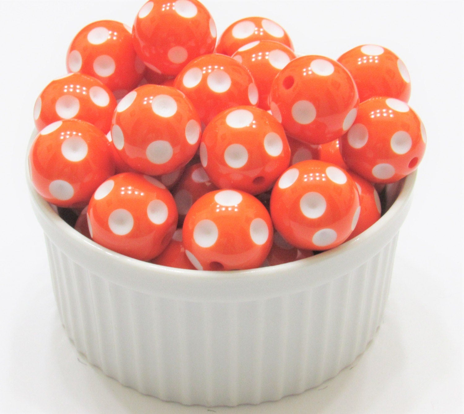 20mm Orange Polka Dot Bead, Chunky Bubblegum Beads, Chunky Beads,  Resin Gumball Beads, Chunky Necklace Supply Bead, Round Resin Bead