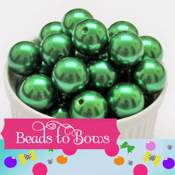 20mm Green Bubblegum Pearls, Chunky Pearl Beads, Bubblegum Beads, Chunky Bead, Faux Pearl Bead, Gumball Pearl Bead, Chunky Supply Beads