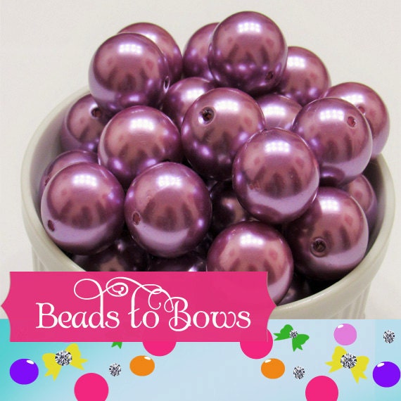 20mm Lavander Pearl Bubblegum Beads, Lavander Chunky Gumball Bead, Bubblegum Pearls Jewelry Supply Bead, Faux Pearl Beads,Gumball Bead