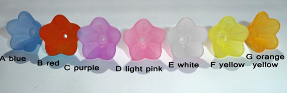 Acrylic Flower Beads, Acrylic Frosted transparent Flower beads, Angel Trumpet beads, bubblegum bead,Chunky bubblegum,Gumball bead