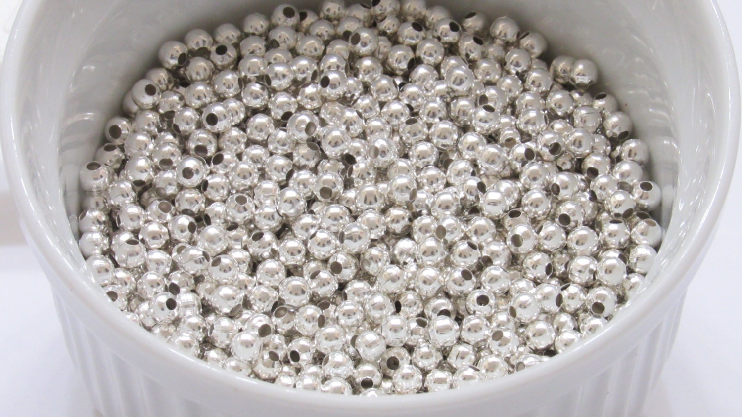 Qty 150, 300 SILVER 3 MM Spacer Beads, metal spacer beads, round Silver spacer beads, bubblegum spacer beads silver spacer bead hole 1.2mm