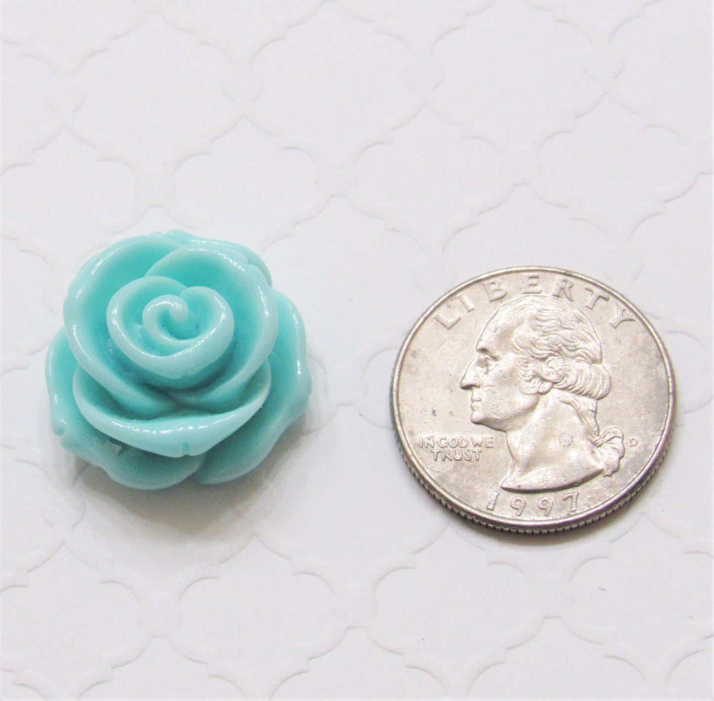 Qty 6-12 Robins Egg Blue, 23mm Chunky Rose beads, Bubblegum rose beads, Flatback rose beads, 2mm hole Bracelet rose bead, Gum ball rose