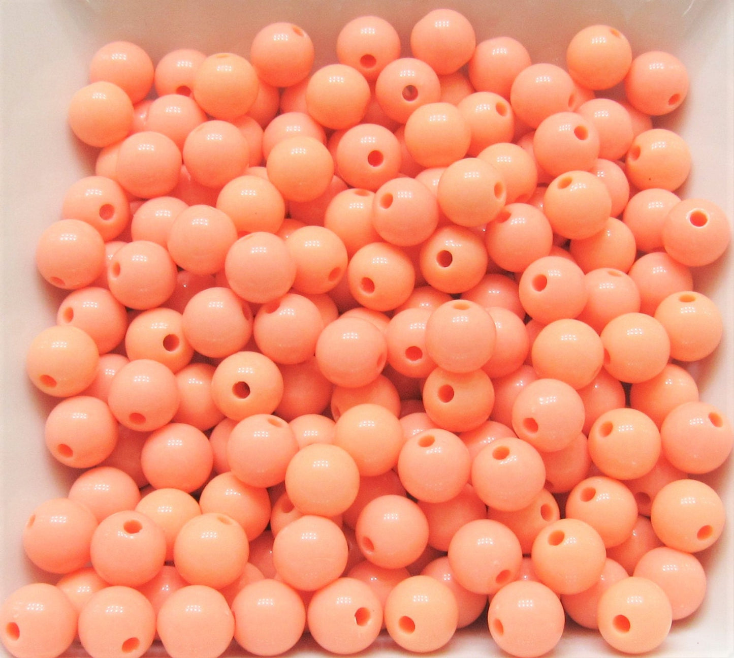 10mm Peach Bubblegum Beads, Round Bubblegum Beads, Chunky Acrylic Beads, Gum Ball Beads, Fairy Kei Beads, Chunky Necklace Supply Beads