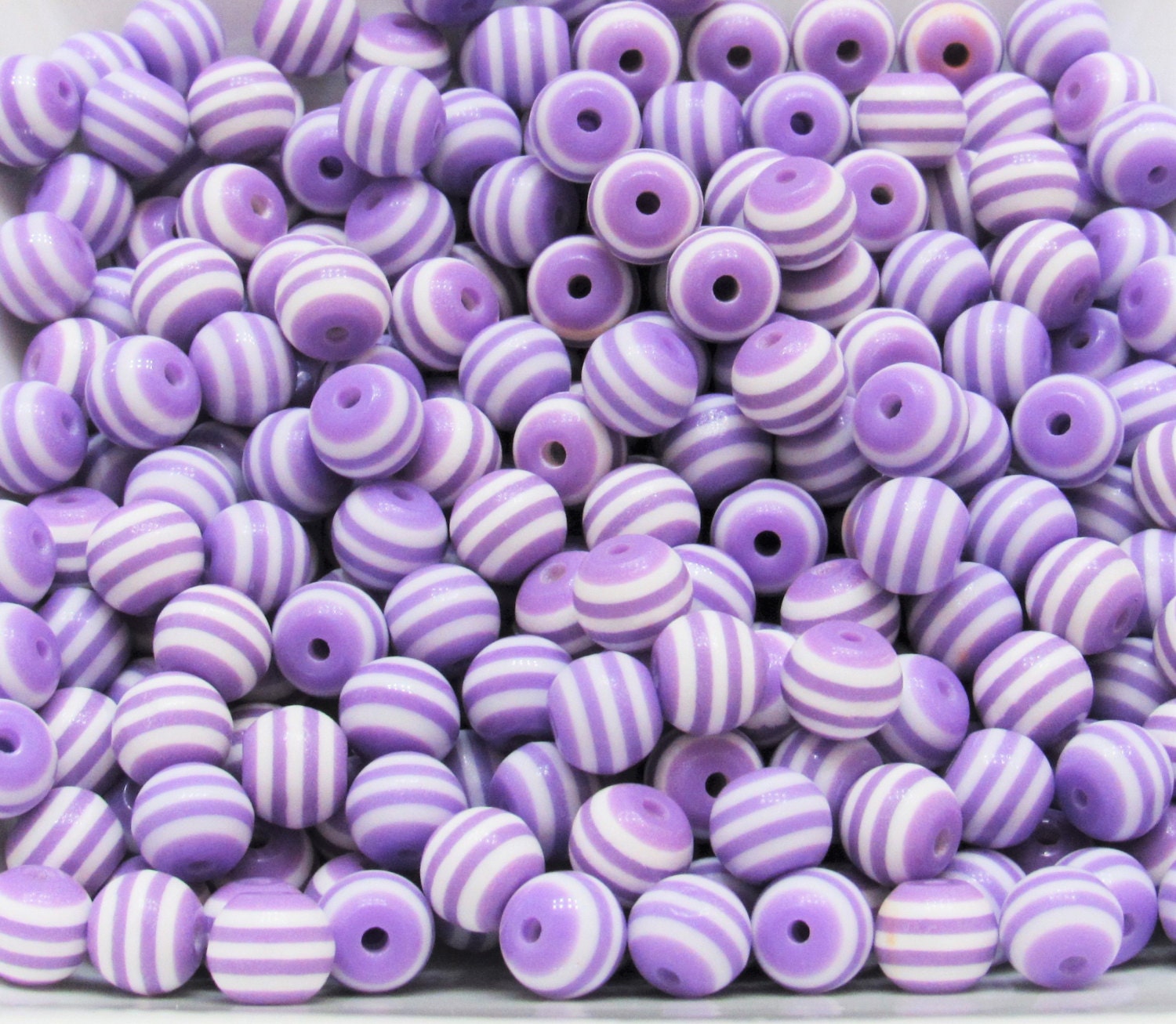8mm Purple Bubblegum Striped Beads, Striped 8mm Bubblegum Beads, Chunky Gumball Beads, Bubblegum Necklace Supply Bead, Chunky Gumball Bead