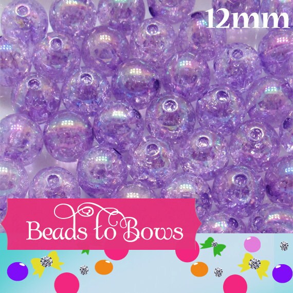 12mm AB Purple Crackle Bubblegum Beads, Gumball Beads, Chunky Necklace Bead Supply, Bubblegum Beads, Crackle Beads, Bead Supply