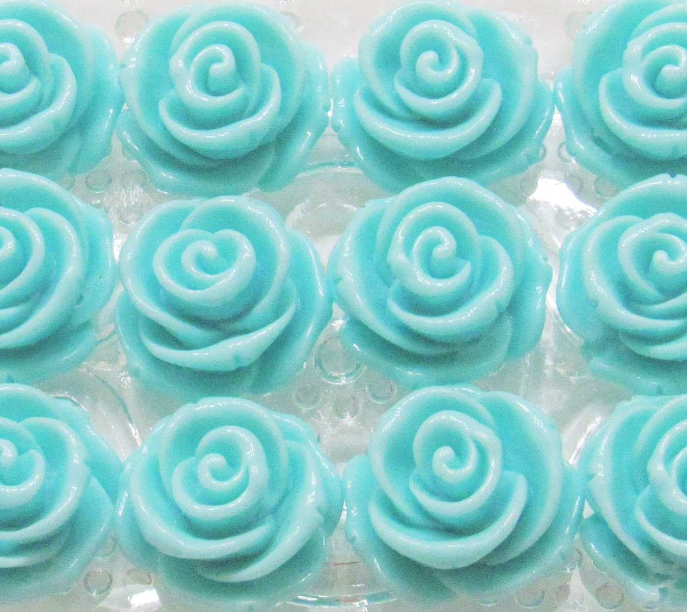 23mm Robins Egg Blue Rose Beads 23mm Chunky Rose Beads Bubblegum Rose Beads,Flatback Rose Beads, 2mm Hole Bracelet Rose Bead, Gum ball Rose